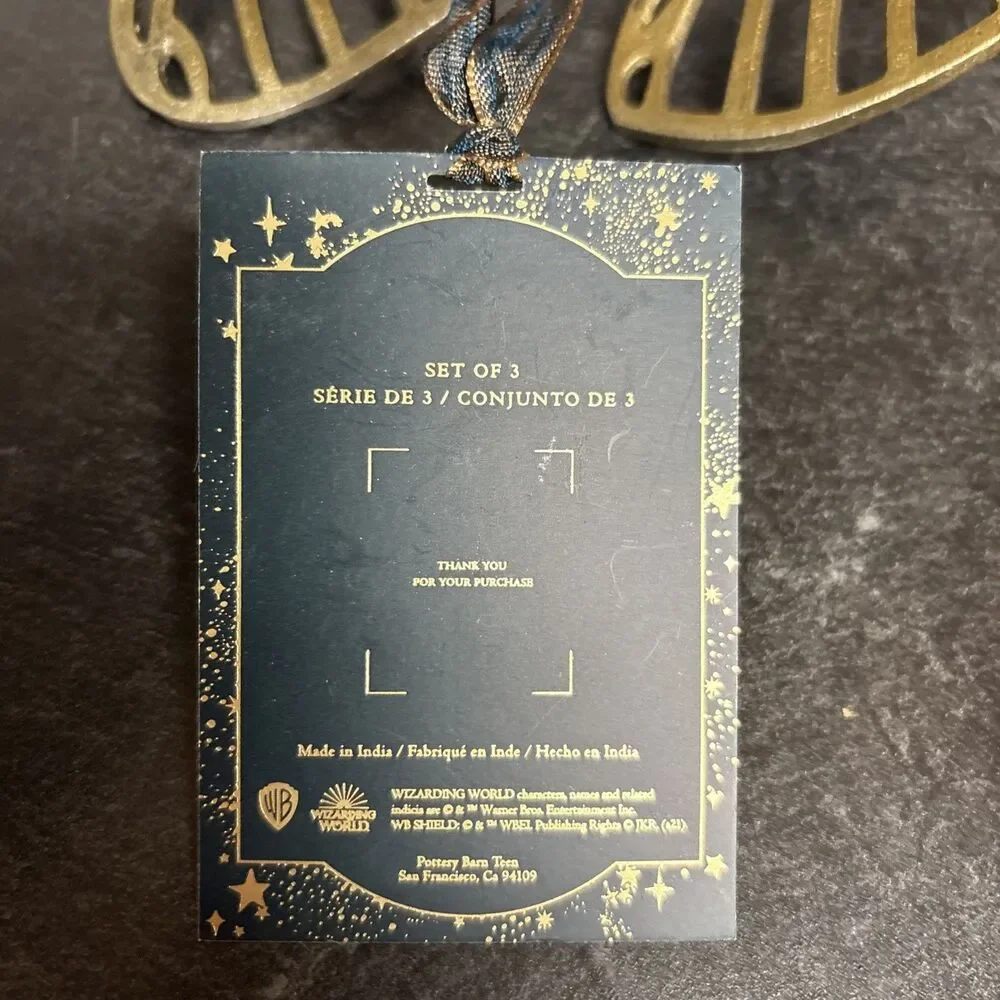 Harry Potter Flying Key Jewelry Hooks Magical Set Of 3 PBTeen Gold Wall Decor